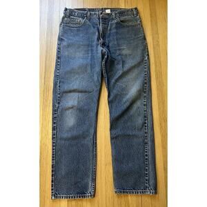 Men's 38X32 Levi's 505 Regular Fit Straight Leg Medium Wash Denim Blue Jeans